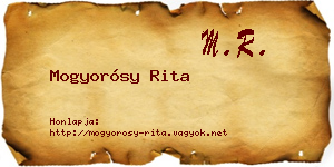 Mogyorósy Rita névjegykártya