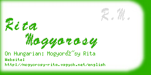 rita mogyorosy business card